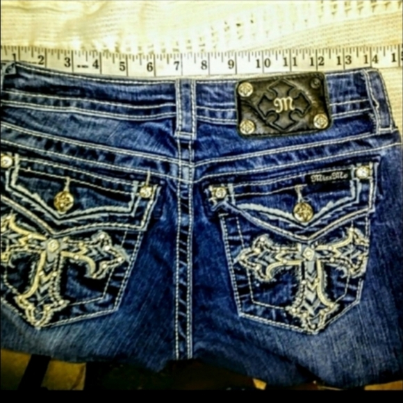 Miss Me Jeans Skinny Leg Capri Flap Pocket Size 26 - Picture 10 of 12